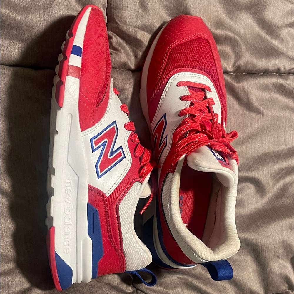 New Balance Kids Red, White, and Blue Sneakers